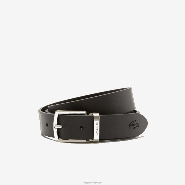Lacoste cadeauset met speld en platte gespriem 0828H2112 zwarte marron 371 Heren