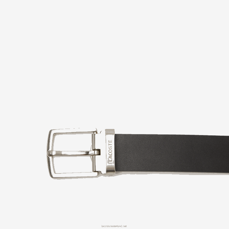 Lacoste cadeauset met speld en platte gespriem 0828H2112 zwarte marron 371 Heren