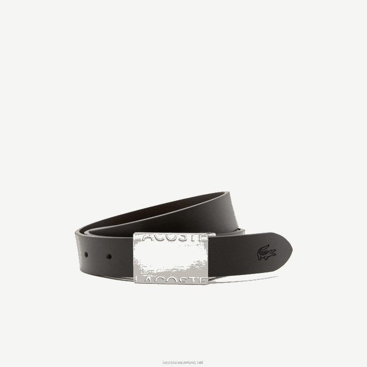 Lacoste cadeauset met speld en platte gespriem 0828H2112 zwarte marron 371 Heren