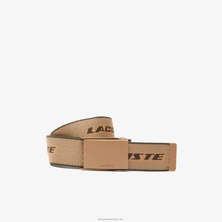Lacoste canvas riem met contrasterend merk 0828H2115 weense baobab-poterie l11 Heren