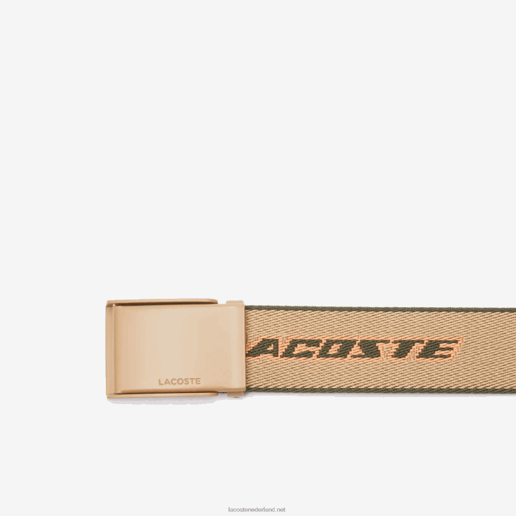 Lacoste canvas riem met contrasterend merk 0828H2115 weense baobab-poterie l11 Heren