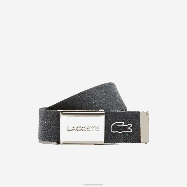 Lacoste l.12.12 gespriem met merknaam 0828H2117 zwarte e50 Heren