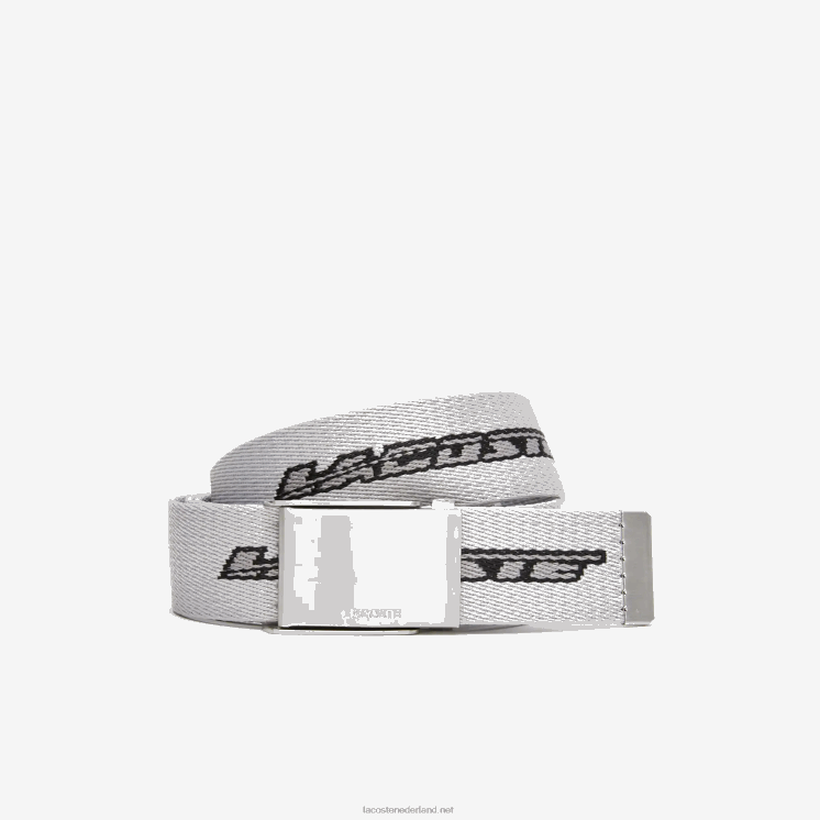 Lacoste riem met contrasterende logoprint 0828H1959 calluna ciment noir l91 Heren
