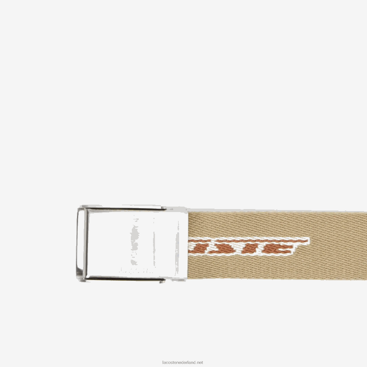 Lacoste riem met contrasterende logoprint 0828H1960 leeuw pecan farine m04 Heren