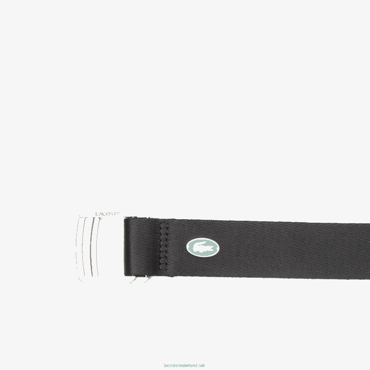 Lacoste riem van contrasterend krokodillenleer 0828H2118 zwart 000 Heren
