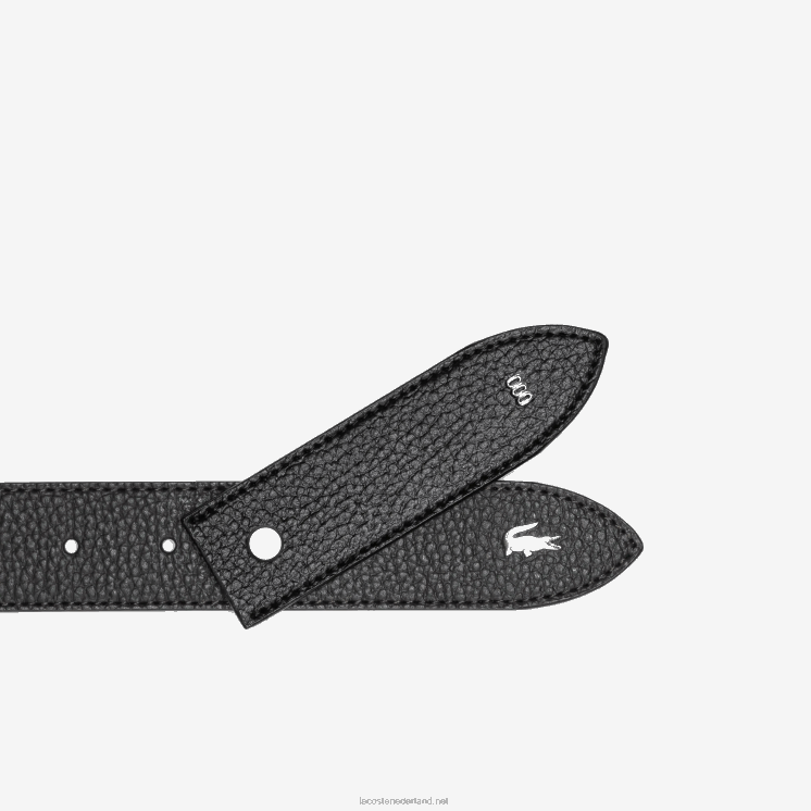 Lacoste riem van generfd leer met gegraveerde gesp 0828H2097 28 Heren