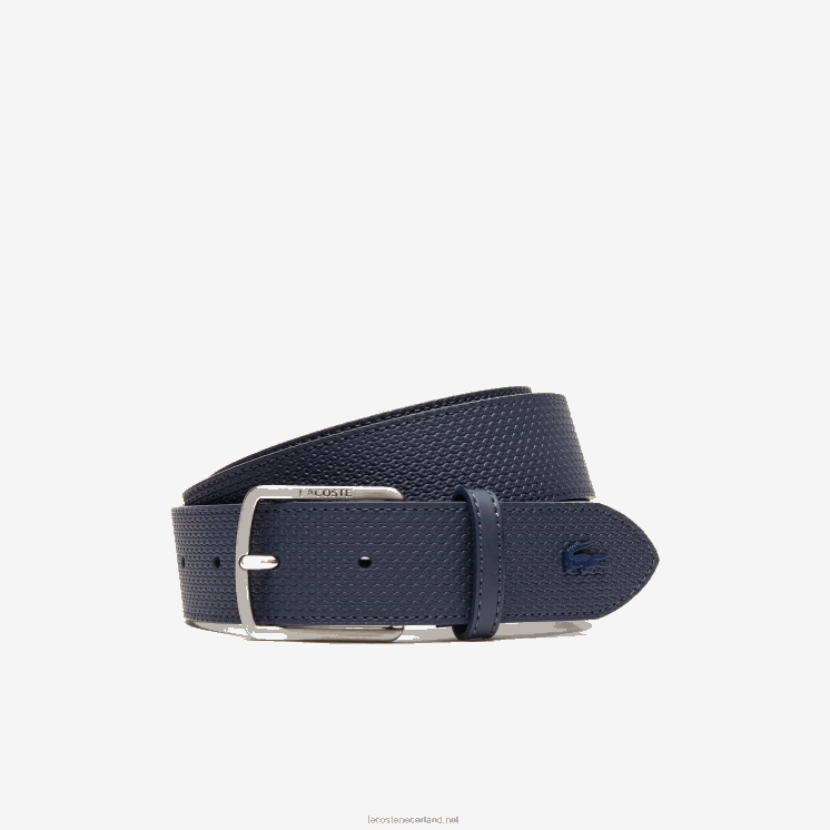 Lacoste riem van getextureerd leer met gegraveerde gesp 0828H2076 21 Heren