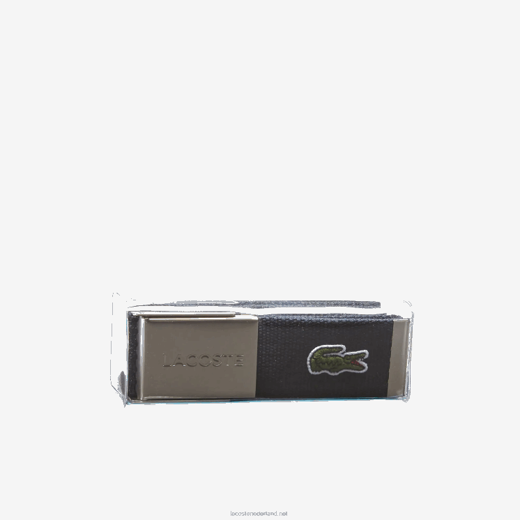 Lacoste riem van geweven stof met gegraveerde gesp 0828H2081 166 Heren