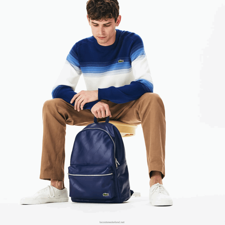 Lacoste Live rugzak met kenmerkende print en ritssluiting 0828H2047 blauwe diepten e62 Heren