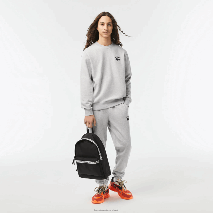Lacoste Neocroc-rugzak met logobanden met ritssluiting 0828H2136 zwart wit 279 Heren
