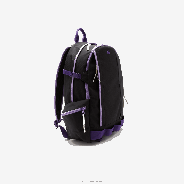 Lacoste Rugzak met ritsvak met kleurvlakken 0828H2100 noir samui neva farine k96 Heren