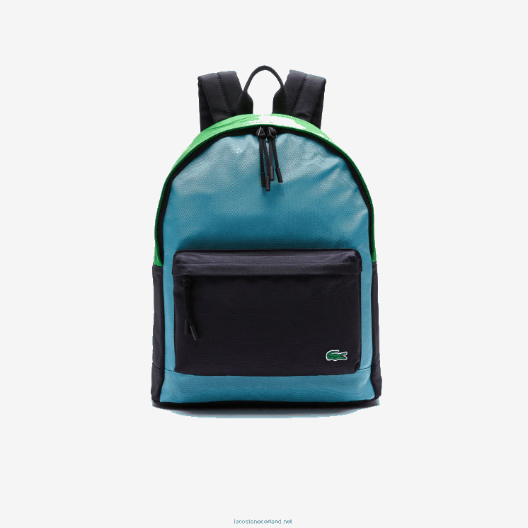 Lacoste canvas rugzak met kleurvlakken 0828H2069 abime malachiet azur h77 Heren