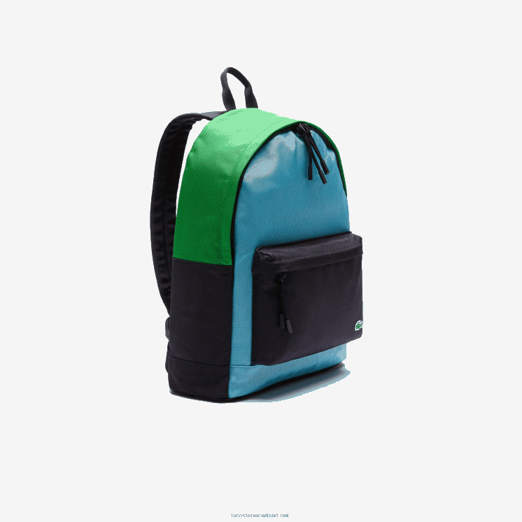 Lacoste canvas rugzak met kleurvlakken 0828H2069 abime malachiet azur h77 Heren