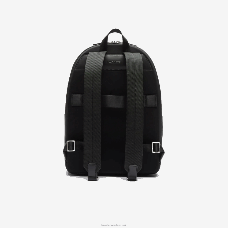Lacoste chantaco mat gestikte leren rugzak 0828H2022 zwart 000 Heren