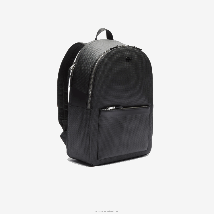 Lacoste chantaco mat gestikte leren rugzak 0828H2022 zwart 000 Heren