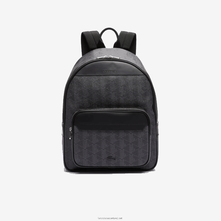 Lacoste de blend monogram canvas rugzak 0828H2058 monogram zwart grijs h45 Heren