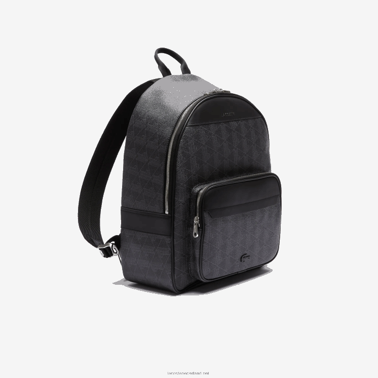 Lacoste de blend monogram canvas rugzak 0828H2058 monogram zwart grijs h45 Heren