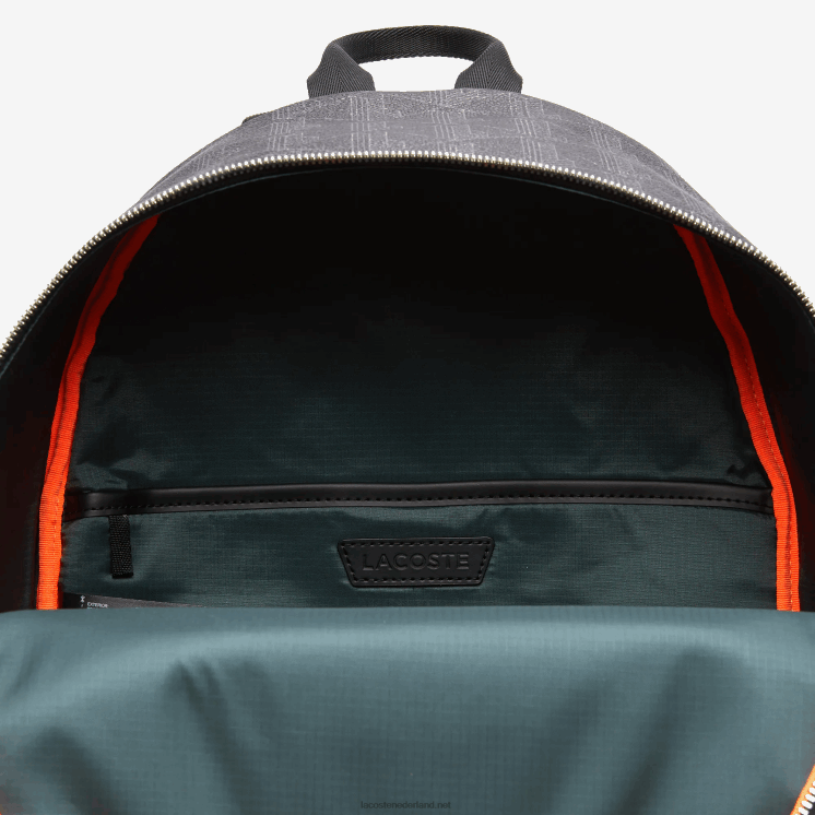 Lacoste de blend monogram canvas rugzak 0828H2058 monogram zwart grijs h45 Heren
