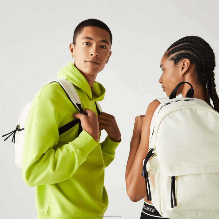 Lacoste neocroc branding en gecoördineerde rugzak 0828H2102 pollen zwart k73 Heren