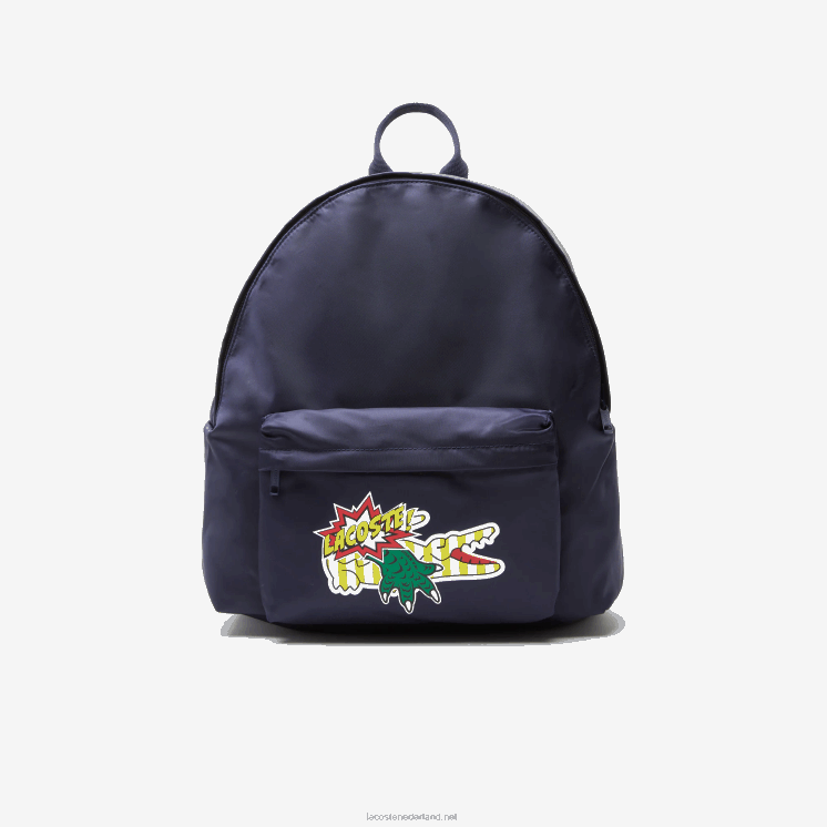 Lacoste rugzak met stripprint 0828H2109 marine 166 jachthaven k99 Heren