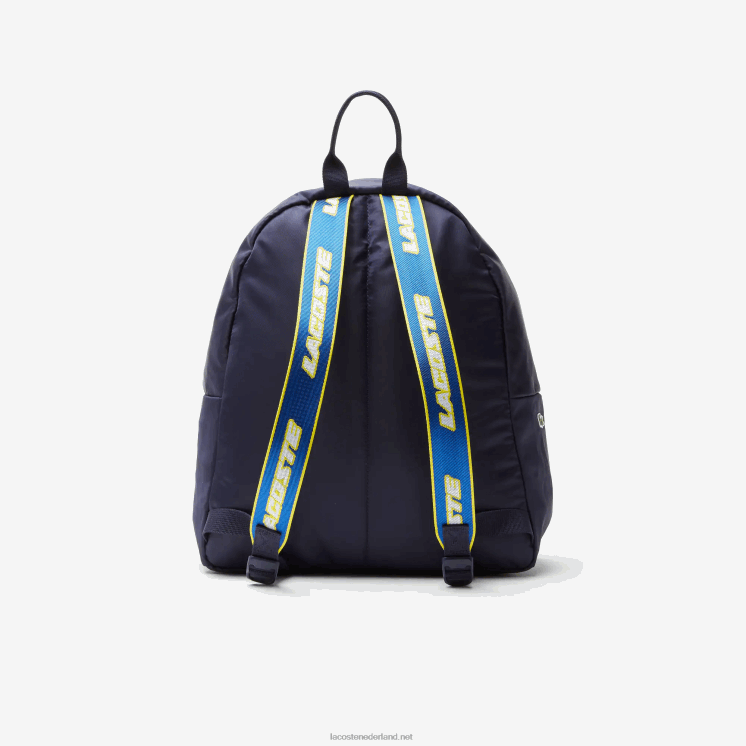 Lacoste rugzak met stripprint 0828H2109 marine 166 jachthaven k99 Heren