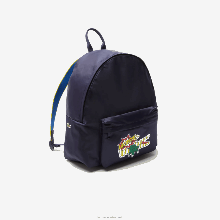 Lacoste rugzak met stripprint 0828H2109 marine 166 jachthaven k99 Heren