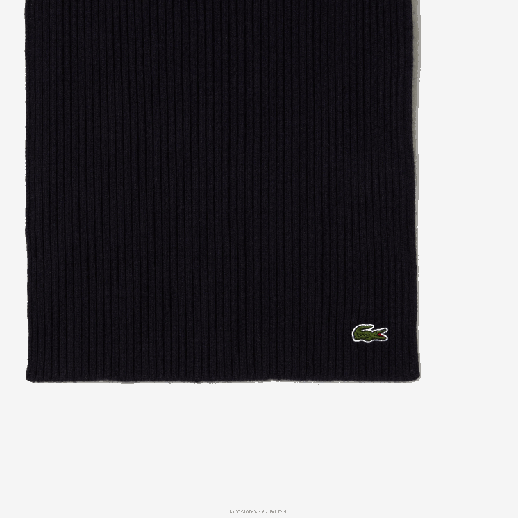 Lacoste geribbelde wollen sjaal 0828H2284 marineblauw 166 Heren