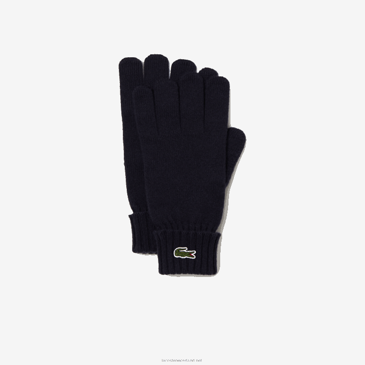 Lacoste wollen jersey handschoenen 0828H2335 marineblauw 166 Heren