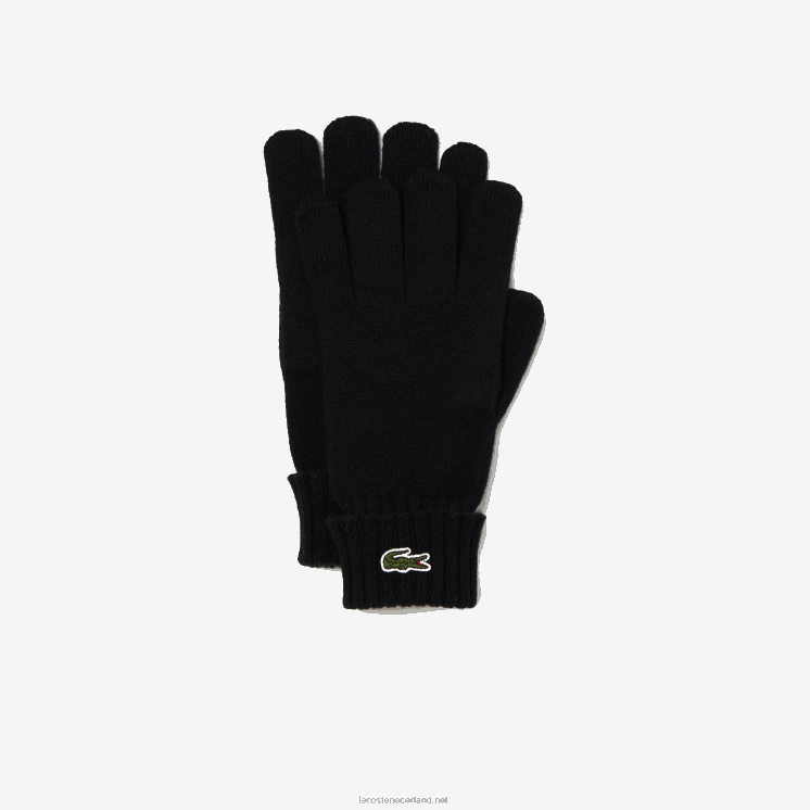 Lacoste wollen jersey handschoenen 0828H2336 zwart 031 Heren