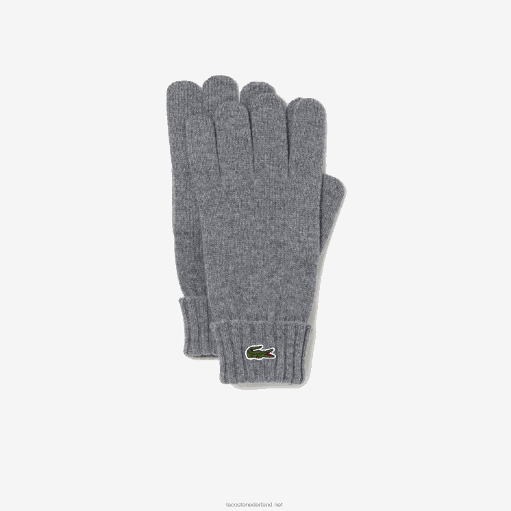 Lacoste wollen jersey handschoenen 0828H2337 grijze knik erf Heren