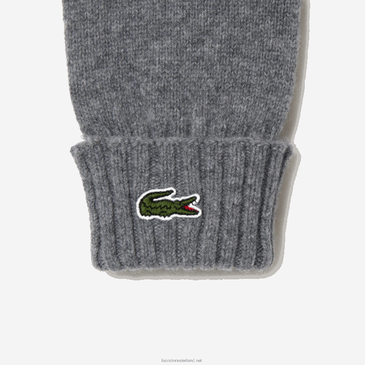 Lacoste wollen jersey handschoenen 0828H2337 grijze knik erf Heren
