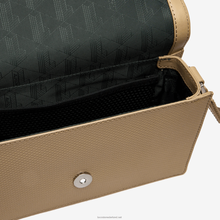 Lacoste Chantaco kalfsleren tas met klepsluiting 0828H1969 leeuw l32 Heren