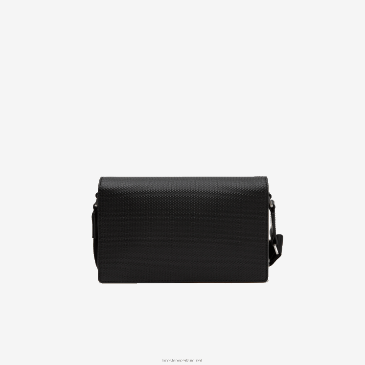 Lacoste Chantaco kalfsleren tas met klepsluiting 0828H1970 zwart 000 Heren