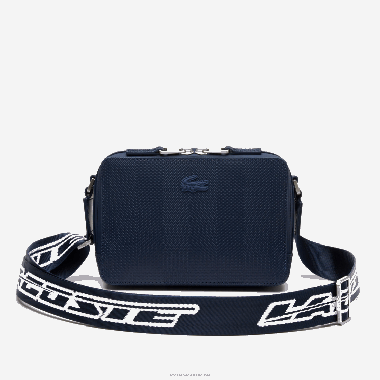 Lacoste Chantaco schoudertas met logo 0828H1955 blauw nuit blanc m05 Heren
