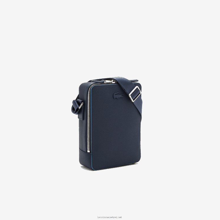 Lacoste chantaco mat gestikte leren verticale cameratas 0828H2026 marine 166 argentijnse k39 Heren