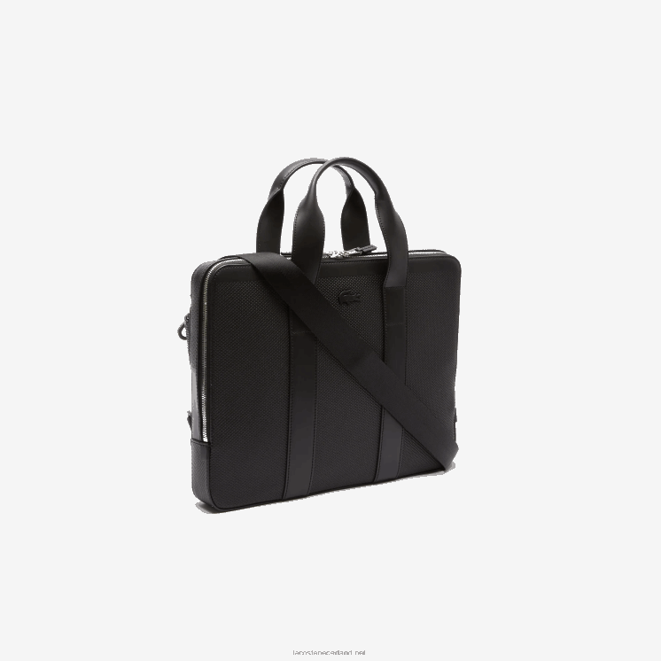 Lacoste chantaco piqué leren extra dunne computertas 0828H2074 zwart 000 Heren