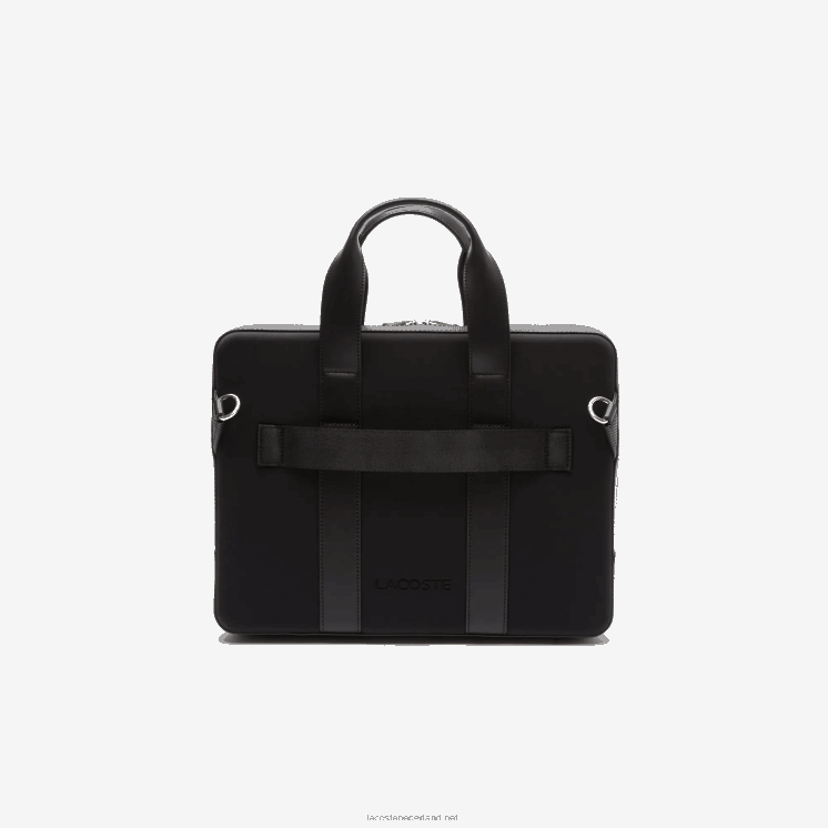 Lacoste chantaco piqué leren extra dunne computertas 0828H2074 zwart 000 Heren