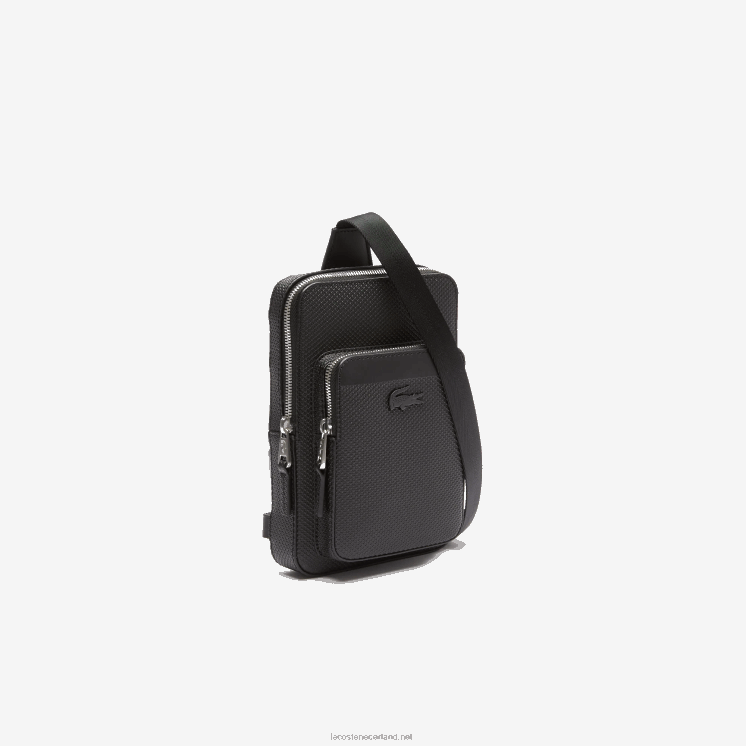 Lacoste chantaco piqué leren tas 0828H2095 zwart 000 Heren