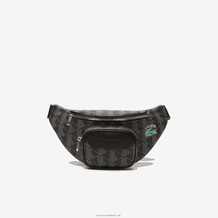 Lacoste de blend-heuptas met monogramprint 0828H1949 mono noir gris estragon l83 Heren