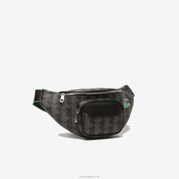 Lacoste de blend-heuptas met monogramprint 0828H1949 mono noir gris estragon l83 Heren