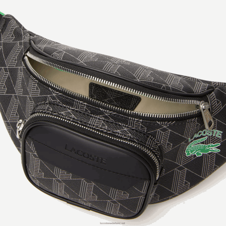 Lacoste de blend-heuptas met monogramprint 0828H1949 mono noir gris estragon l83 Heren