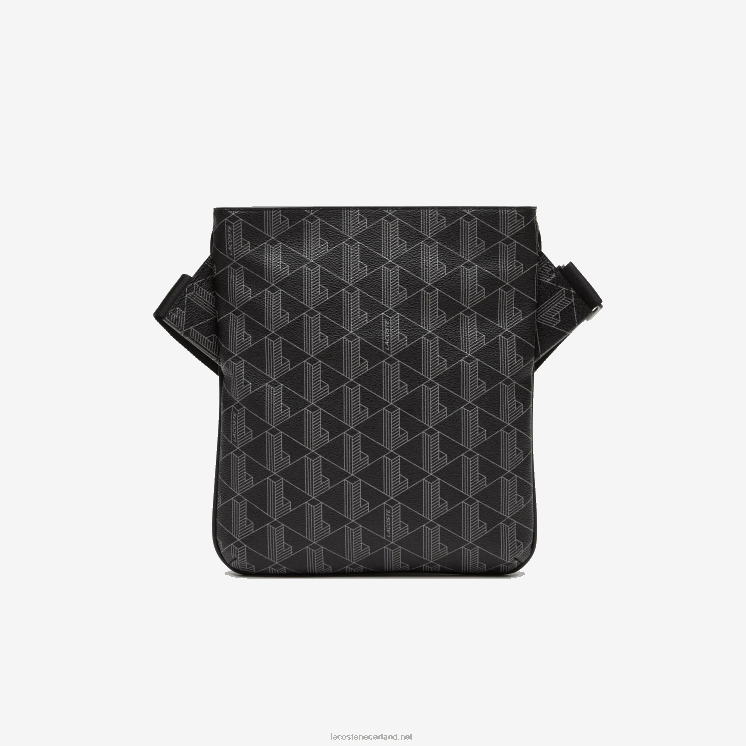 Lacoste de blend schoudertas met monogramprint 0828H1941 monogram zwart grijs h45 Heren