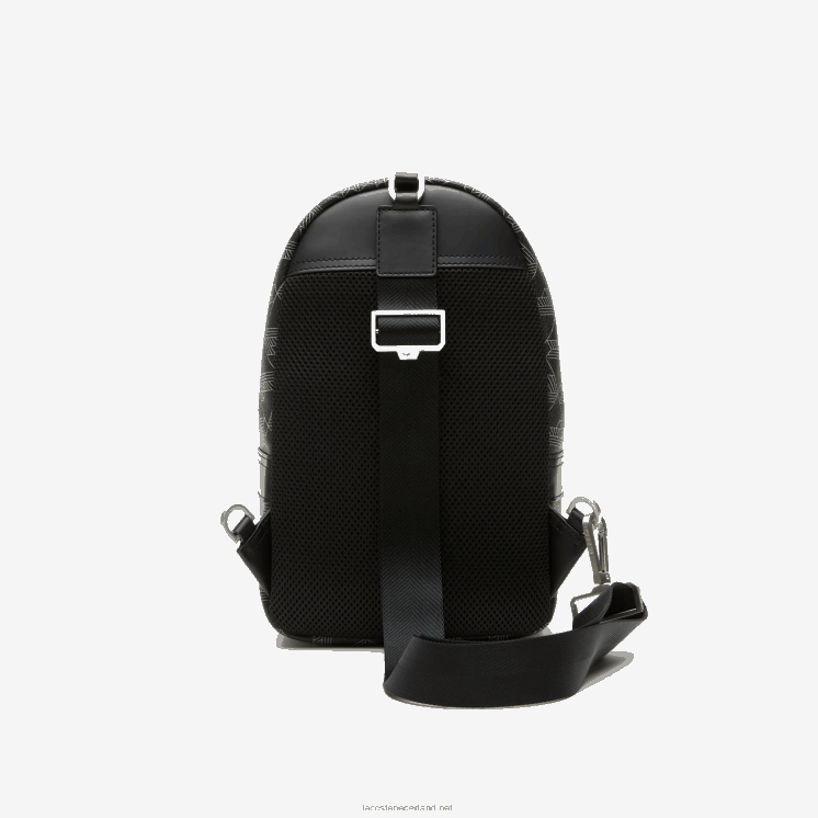 Lacoste de blend schoudertas met monogramprint 0828H1975 monogram zwart grijs h45 Heren