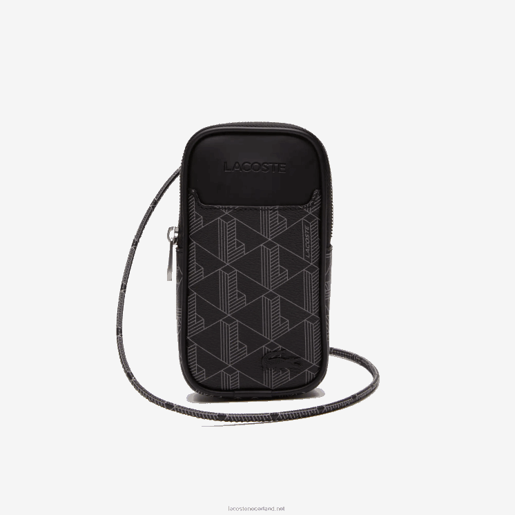 Lacoste de blend-smartphonehouder met monogramprint 0828H1985 monogram zwart grijs h45 Heren