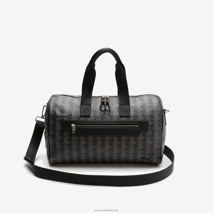 Lacoste de blend weekendtas met monogramprint 0828H1940 monogram zwart grijs h45 Heren