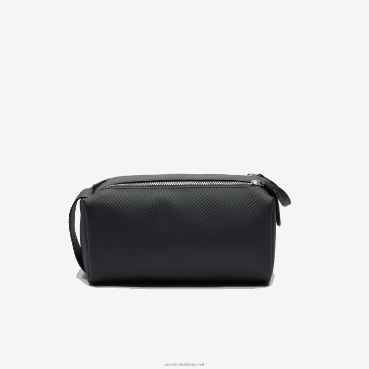 Lacoste klassieke petit piqué toilettas met dubbele rits 0828H2053 zwart 000 Heren