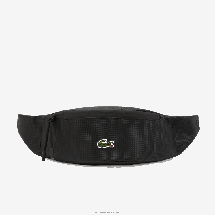 Lacoste lcst gecoat canvas heuptasje met ritssluiting 0828H2065 zwart 000 Heren