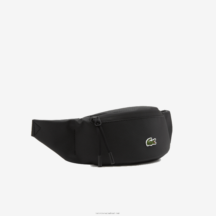 Lacoste lcst gecoat canvas heuptasje met ritssluiting 0828H2065 zwart 000 Heren