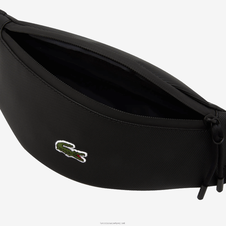 Lacoste lcst gecoat canvas heuptasje met ritssluiting 0828H2065 zwart 000 Heren