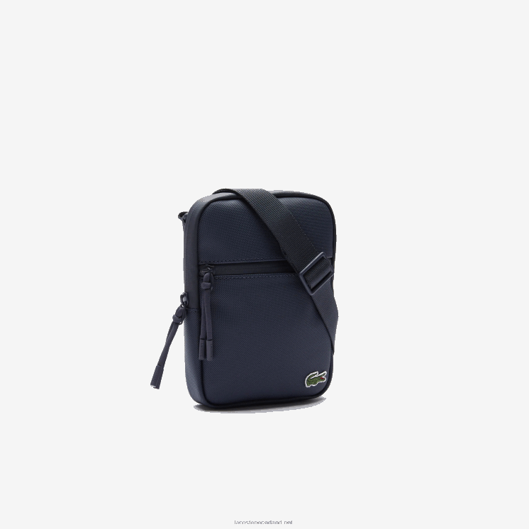 Lacoste lcst gecoat canvas kleine platte crossbody tas 0828H2016 verduistering b88 Heren